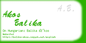 akos balika business card